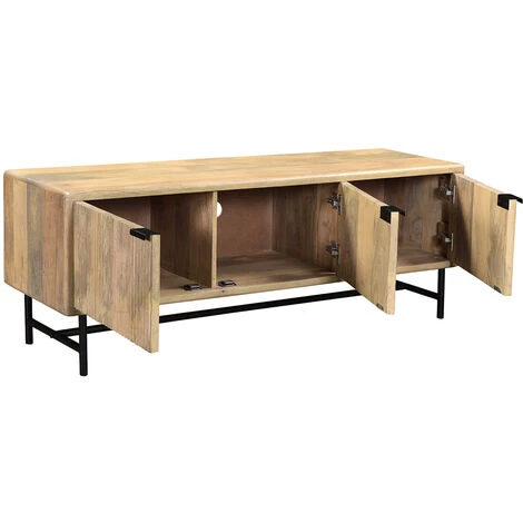 MILIBOO Meuble TV Manguier Et Métal L145 Cm JUNO-MORISSON - Naturel 5 MILIBOO Meuble TV Manguier Et Métal L145 Cm JUNO-MORISSON - Naturel – Image 3