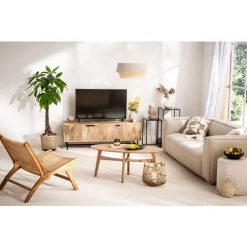 MILIBOO Meuble TV Manguier Et Métal L145 Cm JUNO-MORISSON - Naturel 11 MILIBOO Meuble TV Manguier Et Métal L145 Cm JUNO-MORISSON - Naturel -France MILIBOO Soldes 2022 48913060 5