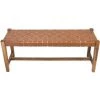 MILIBOO Banc Ethnique En Teck Massif Et Cuir L120 Cm LODGE - Marron Clair -France MILIBOO Soldes 2022 49082620 1