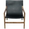 MILIBOO Fauteuil Teck Et Cuir Noir CHILLY - Noir -France MILIBOO Soldes 2022 49082677 1