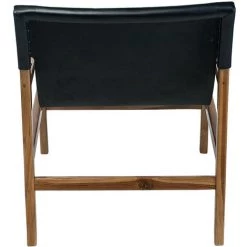 MILIBOO Fauteuil Teck Et Cuir Noir CHILLY - Noir -France MILIBOO Soldes 2022 49082677 4