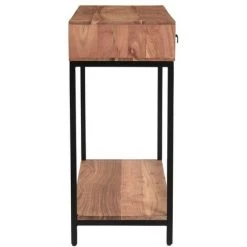 MILIBOO Console 2 Tiroirs En Acacia Et Métal L80 Cm AXELLE - Bois Clair / Noir -France MILIBOO Soldes 2022 49177106 3