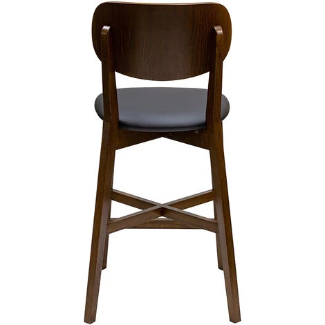 MILIBOO Tabouret De Bar Finition Noyer Et Assise Noire H65 Cm LUCIA - Noyer / Noir 6 MILIBOO Tabouret De Bar Finition Noyer Et Assise Noire H65 Cm LUCIA - Noyer / Noir – Image 4