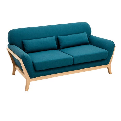 MILIBOO Canapé Scandinave 2 Places Bleu Canard Pieds Bois YOKO - Bleu Canard 4 MILIBOO Canapé Scandinave 2 Places Bleu Canard Pieds Bois YOKO - Bleu Canard – Image 2