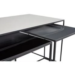 MILIBOO Tables Basses Gigognes Blanc Gris Et Noir (lot De 3) FIDO - Blanc Et Noir -France MILIBOO Soldes 2022 49275847 4