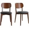MILIBOO Chaises Vintage Finition Noyer Et Assise Noire (lot De 2) LUCIA - Noyer / Noir 2 MILIBOO Chaises Vintage Finition Noyer Et Assise Noire (lot De 2) LUCIA - Noyer / Noir -France MILIBOO Soldes 2022 49403023 1