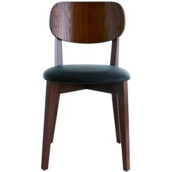 MILIBOO Chaises Vintage Finition Noyer Et Assise Noire (lot De 2) LUCIA - Noyer / Noir -France MILIBOO Soldes 2022 49403023 2