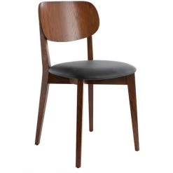 MILIBOO Chaises Vintage Finition Noyer Et Assise Noire (lot De 2) LUCIA - Noyer / Noir -France MILIBOO Soldes 2022 49403023 3