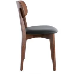 MILIBOO Chaises Vintage Finition Noyer Et Assise Noire (lot De 2) LUCIA - Noyer / Noir -France MILIBOO Soldes 2022 49403023 4