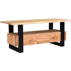 MILIBOO Meuble TV Industriel 3 Tiroirs En Acacia Massif Et Métal L130 Cm WAYI - Naturel -France MILIBOO Soldes 2022 49650807 3