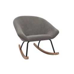 MILIBOO Rocking Chair Tissu Effet Velours Gris KOK - Gris Clair Velours -France MILIBOO Soldes 2022 49650814 2