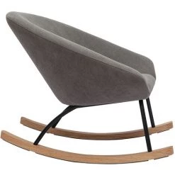 MILIBOO Rocking Chair Tissu Effet Velours Gris KOK - Gris Clair Velours -France MILIBOO Soldes 2022 49650814 3