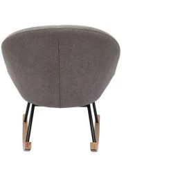 MILIBOO Rocking Chair Tissu Effet Velours Gris KOK - Gris Clair Velours -France MILIBOO Soldes 2022 49650814 4