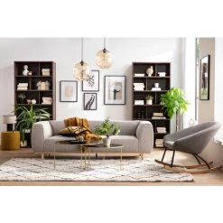 MILIBOO Rocking Chair Tissu Effet Velours Gris KOK - Gris Clair Velours -France MILIBOO Soldes 2022 49650814 5