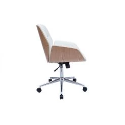 MILIBOO Chaise De Bureau Pivotante Blanc Et Bois Clair MARLOW - Bois Clair / Blanc -France MILIBOO Soldes 2022 49898052 3