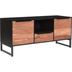 MILIBOO Meuble TV Avec Rangements En Acacia Massif Et Métal L130 Cm BARNEY - Naturel 8 MILIBOO Meuble TV Avec Rangements En Acacia Massif Et Métal L130 Cm BARNEY - Naturel -France MILIBOO Soldes 2022 50085732 3