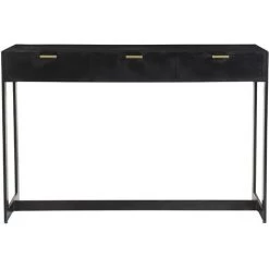 MILIBOO Console Design Avec 3 Tiroirs Noir Et Doré L115 Cm AVIDAN - Bois Clair / Noir