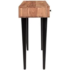 MILIBOO Console / Bureau D'appoint 2 Tiroirs En Acacia Massif Et Métal Noir L115 Cm LORD - Bois Clair / Noir -France MILIBOO Soldes 2022 50085739 3