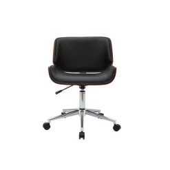 MILIBOO Chaise De Bureau Noir Et Bois Foncé RUBBENS - Noyer / Noir