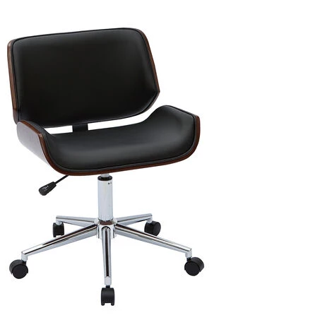 MILIBOO Chaise De Bureau Noir Et Bois Foncé RUBBENS - Noyer / Noir 4 MILIBOO Chaise De Bureau Noir Et Bois Foncé RUBBENS - Noyer / Noir – Image 2