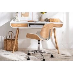 MILIBOO Chaise De Bureau Noir Et Bois Foncé RUBBENS - Noyer / Noir 11 MILIBOO Chaise De Bureau Noir Et Bois Foncé RUBBENS - Noyer / Noir -France MILIBOO Soldes 2022 50295048 5