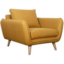 MILIBOO Fauteuil Scandinave Jaune Cumin Et Bois CREEP - Jaune -France MILIBOO Soldes 2022 50295060 2