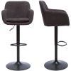 MILIBOO Tabourets De Bar Réglables Tissu Effet Velours Gris Foncé Et Métal (lot De 2) AMIKA - Gris Foncé Velours -France MILIBOO Soldes 2022 50483386 1