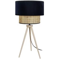 MILIBOO Lampe à Poser Bimatière Jute Et Velours Noir CHILL - Noir Carbone Mat