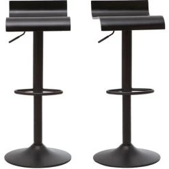 MILIBOO Tabourets De Bar Design Noirs (lot De 2) SURF - Noir