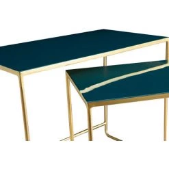 MILIBOO Tables Basses Gigognes Bleu Pétrole Et Or (lot De 2) WESS - Bleu Pétrole -France MILIBOO Soldes 2022 50840828 4
