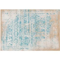 MILIBOO Tapis Motif Abstrait écru Et Bleu 160 X 230 Cm AZUR - Bleu Turquoise