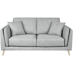 MILIBOO Canapé Design 2 Places En Tissu Gris Clair VOGUE - Gris Clair