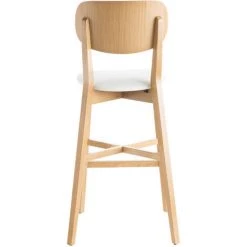 MILIBOO Tabouret De Bar Chêne Et Assise Blanche H75 Cm LUCIA - Blanc -France MILIBOO Soldes 2022 51500949 4