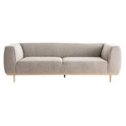 MILIBOO Canapé 3-4 Places Scandinave En Tissu Effet Laine Bouclée Taupe MORRIS - Taupe