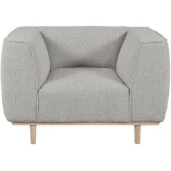 MILIBOO Fauteuil Scandinave En Tissu Effet Laine Bouclée Taupe MORRIS - Taupe