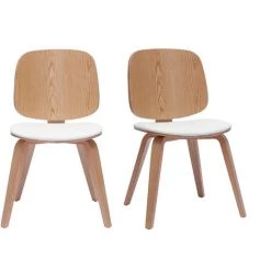 MILIBOO Chaises Bois Clair Et Blanc (lot De 2) BECK - Bois Clair / Blanc