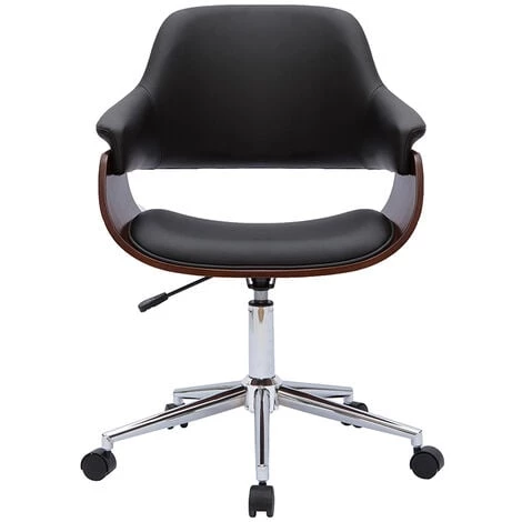 MILIBOO Chaise De Bureau Design Noir Et Bois Foncé HANSEN - Noyer / Noir 3 MILIBOO Chaise De Bureau Design Noir Et Bois Foncé HANSEN - Noyer / Noir
