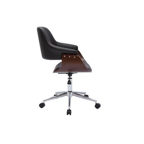 MILIBOO Chaise De Bureau Design Noir Et Bois Foncé HANSEN - Noyer / Noir 5 MILIBOO Chaise De Bureau Design Noir Et Bois Foncé HANSEN - Noyer / Noir – Image 3