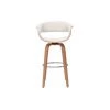 MILIBOO Tabouret De Bar Design Pivotant Blanc Et Bois Clair H67 Cm OKTAV - Bois Clair / Blanc -France MILIBOO Soldes 2022 51917817 1