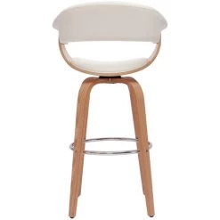 MILIBOO Tabouret De Bar Design Pivotant Blanc Et Bois Clair H67 Cm OKTAV - Bois Clair / Blanc -France MILIBOO Soldes 2022 51917817 4