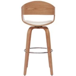 MILIBOO Tabouret De Bar Design Pivotant Blanc Et Bois Clair H67 Cm GAO - Bois Clair / Blanc -France MILIBOO Soldes 2022 51917819 4