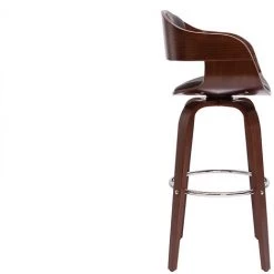 MILIBOO Tabouret De Bar Design Pivotant Noir Et Bois Foncé H67 Cm GAO - Noyer / Noir -France MILIBOO Soldes 2022 51917822 3