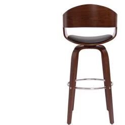 MILIBOO Tabouret De Bar Design Pivotant Noir Et Bois Foncé H67 Cm GAO - Noyer / Noir -France MILIBOO Soldes 2022 51917822 4