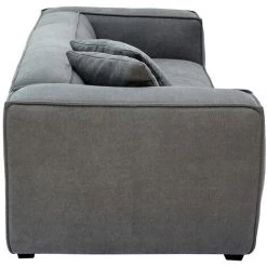 MILIBOO Canapé 3 Places En Tissu Effet Velours Gris COBAIN - Gris Velours -France MILIBOO Soldes 2022 52476145 3