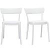 MILIBOO Chaises Plastique Blanc Empilables Intérieur/extérieur (lot De 2) RIOS - Blanc