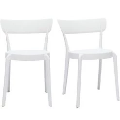 MILIBOO Chaises Plastique Blanc Empilables Intérieur/extérieur (lot De 2) RIOS - Blanc