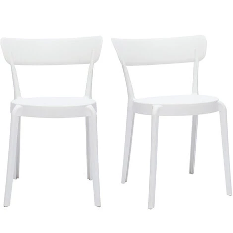 MILIBOO Chaises Plastique Blanc Empilables Intérieur/extérieur (lot De 2) RIOS - Blanc 3 MILIBOO Chaises Plastique Blanc Empilables Intérieur/extérieur (lot De 2) RIOS - Blanc