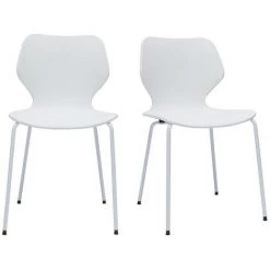 MILIBOO Chaises Design Empilables Blanches Intérieur/extérieur (lot De 2) FLIP - Blanc