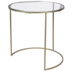 MILIBOO Tables D'appoint Gigognes En Verre Teinté Rose Et Métal Doré (lot De 2) JANE - Rose Tendre -France MILIBOO Soldes 2022 52663072 4
