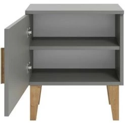 MILIBOO Table De Chevet Grise Et Pieds Chêne ELIAS - Gris -France MILIBOO Soldes 2022 53066931 2